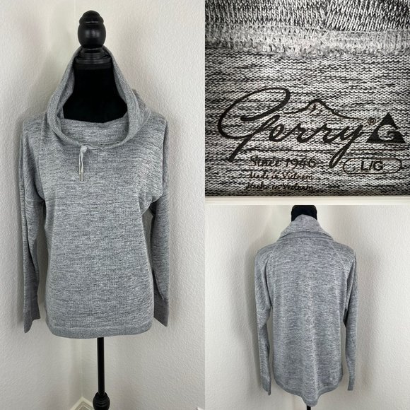 Gerry Large Gray Heathered Cowl Neck Sweatshirt Activewear size large - Picture 4 of 12